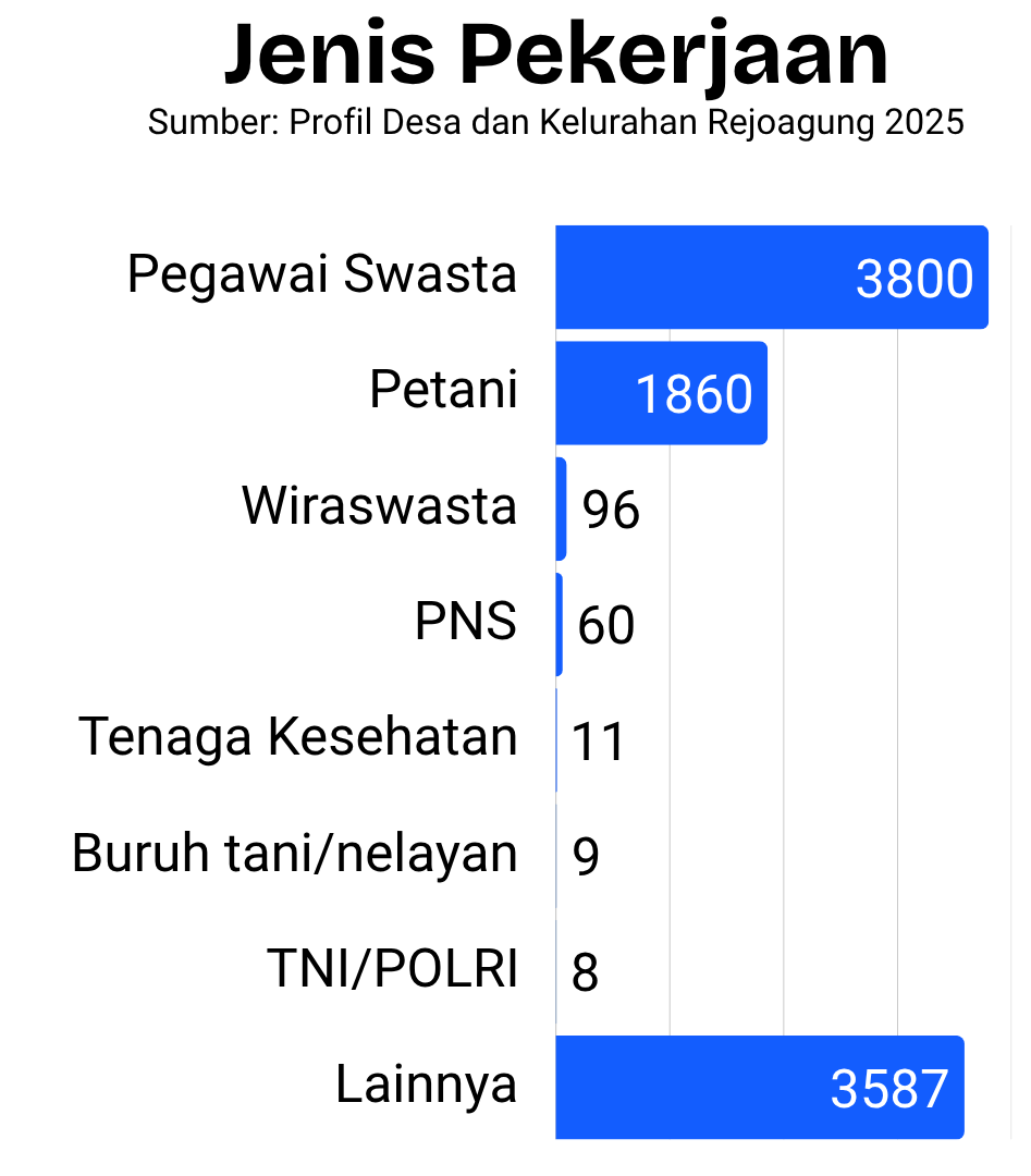 Infografis Jenis Pekerjaan Desa Rejoagung
