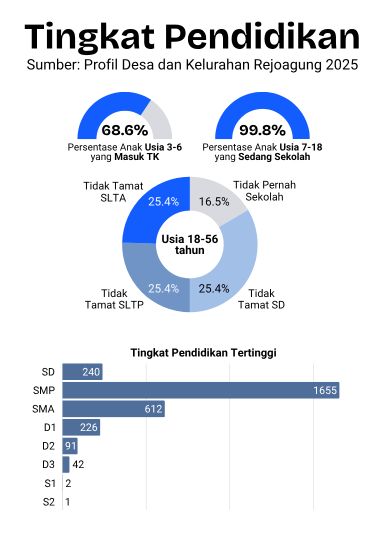 Infografis Tingkat Pendidikan Desa Rejoagung