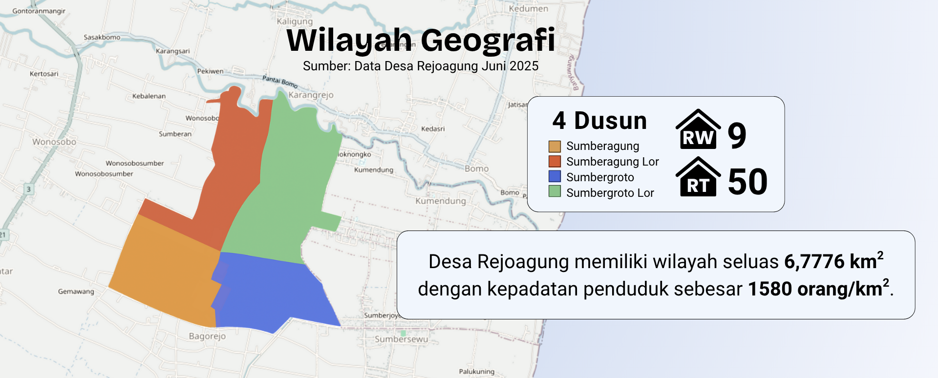 Infografis Wilayah Geografi Desa Rejoagung